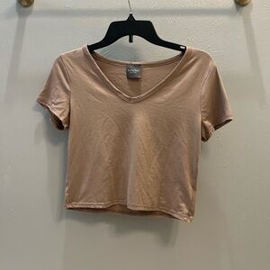 Olivia Rae V-Neck Brown Crop Top
